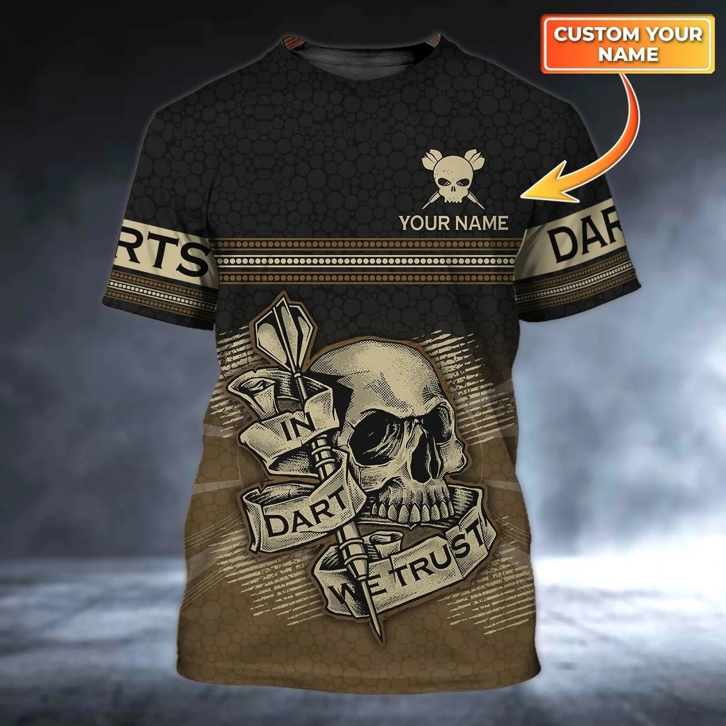 Personalized Dart 3D Tshirt For Darts Player, Skull Dart T Shirt All Over Printing, Best Dart Player Gift TO2857