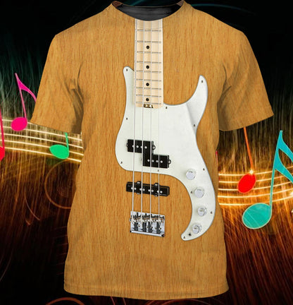 Sublimation Shirt For Guitar Bass Men Love Guitar 3D T Shirts Bass Guitar 3D Hoodie TO0181