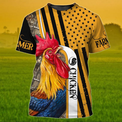 3D All Over Print Chicken Shirt Rooster 3D Tshirt Gift For Farmer TO1865