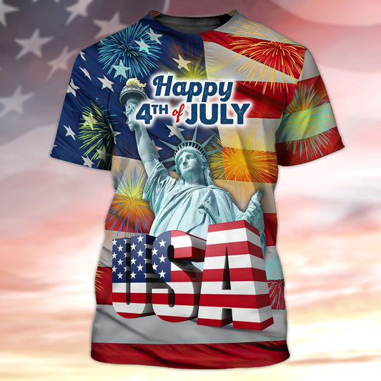 4Th Of July Independence Day Strong American 3D All Over Printed T Shirt TO0148