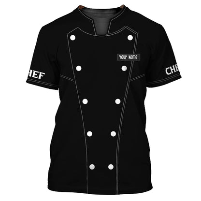 Chef Personalized Shirt Chef Apparel Chef Wear Cook Shirts Chef Uniform Black & White TO3329