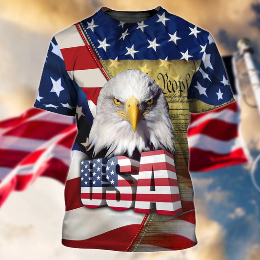 Eagle American Hawaiian Shirt - Independence Day Is Coming 3D All Over Print Tee Shirt, 4Th July Shirts TO0150