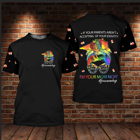 Black Shirt For Lesbian, Free Mom Hug Pride Shirt, Present For Lesbian, Pride Month Gifts LO0729