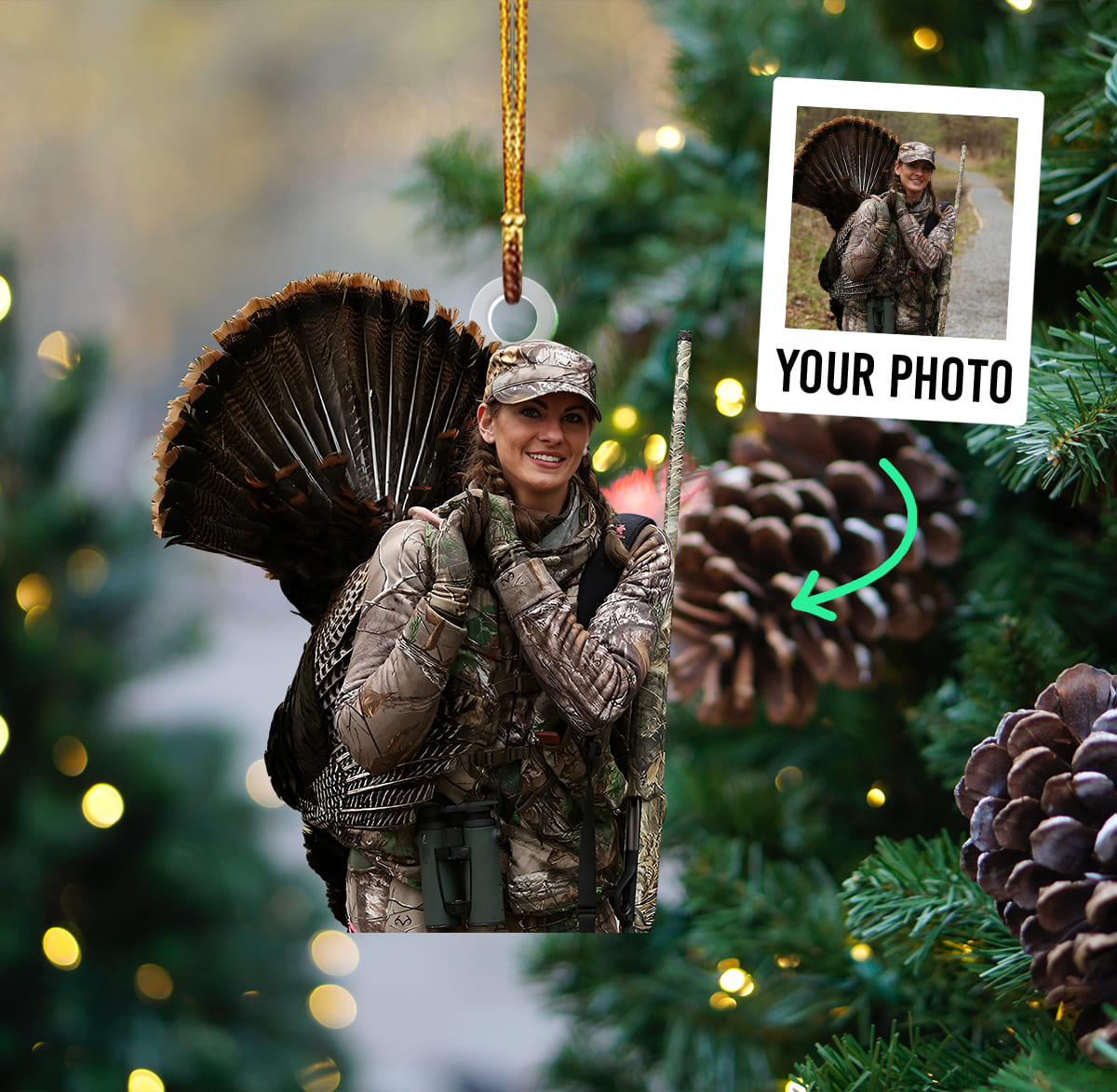 Personalized Photo Acrylic Ornament – Gift For Turkey Hunting Lover OO1615