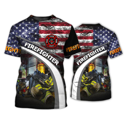 Personalized Smoke Firefighter Flag 3D Shirt, Firefighter Corner With Logo TShirt TO3274