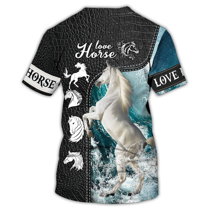 3D All Over Printed Horse T Shirt, Love Horse Shirts, White Horse Shirt For Men And Women, Beautiful Horse Tee Shirt TO0690