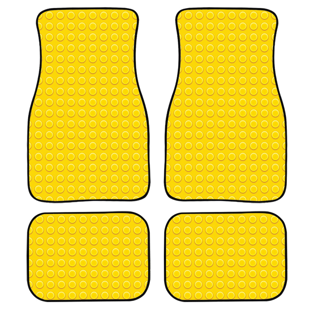 Yellow Plastic Building Blocks Print Front And Back Car Floor Mats, Front Car Mat SO0283