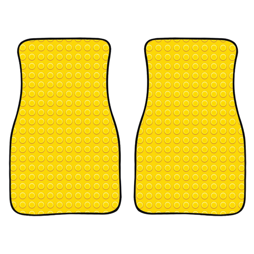 Yellow Plastic Building Blocks Print Front And Back Car Floor Mats, Front Car Mat SO0283