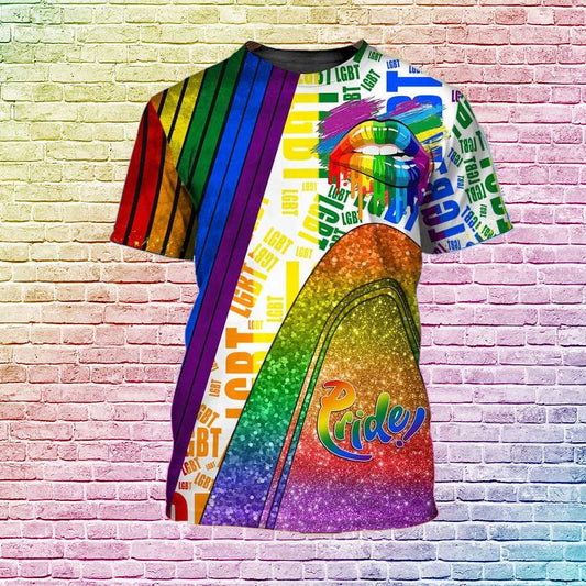 Pride Lips Shirt, Rainbow Lip Shirt, Pride Rainbow Lips, Pride Lips T Shirt For Gaymer, Lesbian Gift LO0807