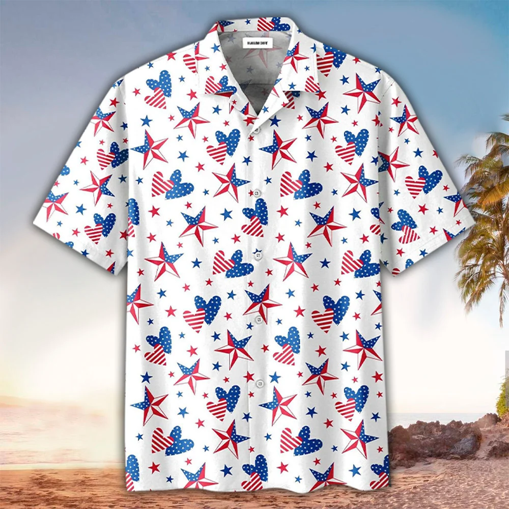 Truck And Firework Pattern Hawaiian Shirt For Men Women - 4th Of July Button Down Aloha Shirt HO1439