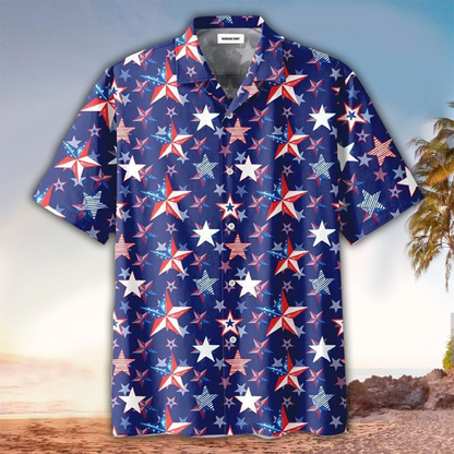 Truck And Firework Pattern Hawaiian Shirt For Men Women - 4th Of July Button Down Aloha Shirt HO1439