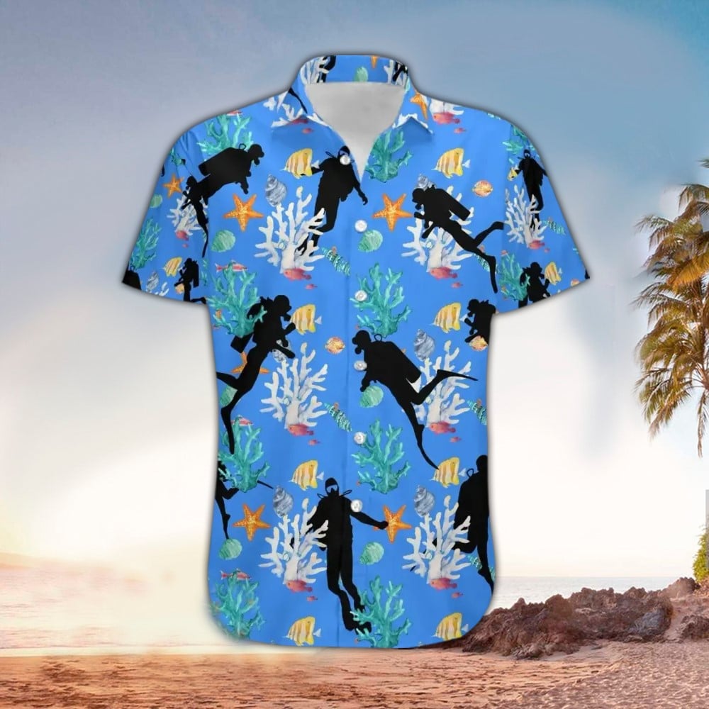 Scuba helmet Hawaiian Shirt for men and women, Scuba Shirt For Scuba Lover, Perfect Gift Ideas For Scuba Lover HO3450