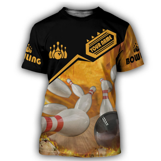 Custom Flame Bowling TShirts Unisex BOT0022