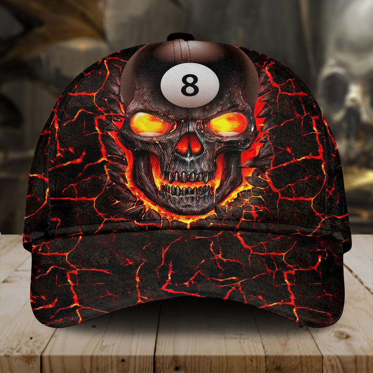 Personalized Skull 8 Ball Billiard Multi Color Classic Cap, Gift for Billiard Player, Skull Cap, Billiard Hat CO0175