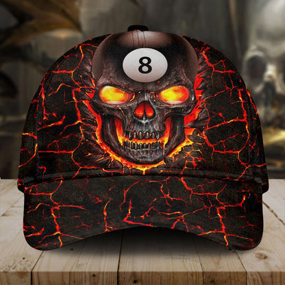 Personalized Skull 8 Ball Billiard Multi Color Classic Cap, Gift for Billiard Player, Skull Cap, Billiard Hat CO0175