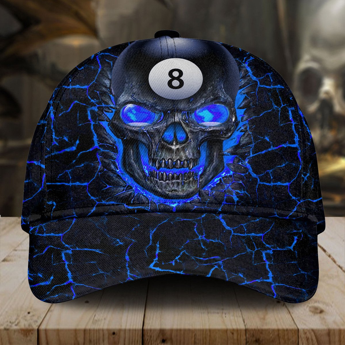 Personalized Skull 8 Ball Billiard Multi Color Classic Cap, Gift for Billiard Player, Skull Cap, Billiard Hat CO0175