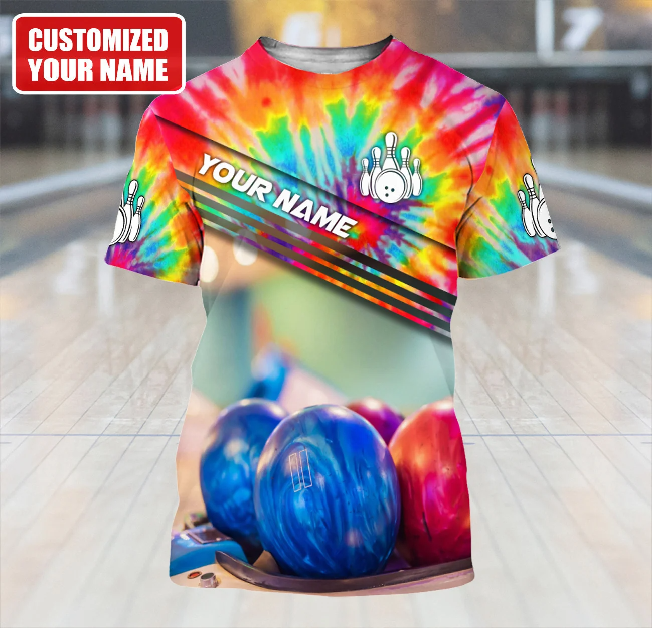 Custom 3D Bowling Tshirts For Men Women BOT0051