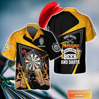 Just Want To Drink Beer And Play Darts. Personalized Name 3D Hawaiian Shirt HO4186