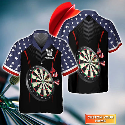 Darts Eagle American Personalized Name 3D Hawaiian Shirt, Gift For Darts player, Uniform Dart Team Shirt HO4184