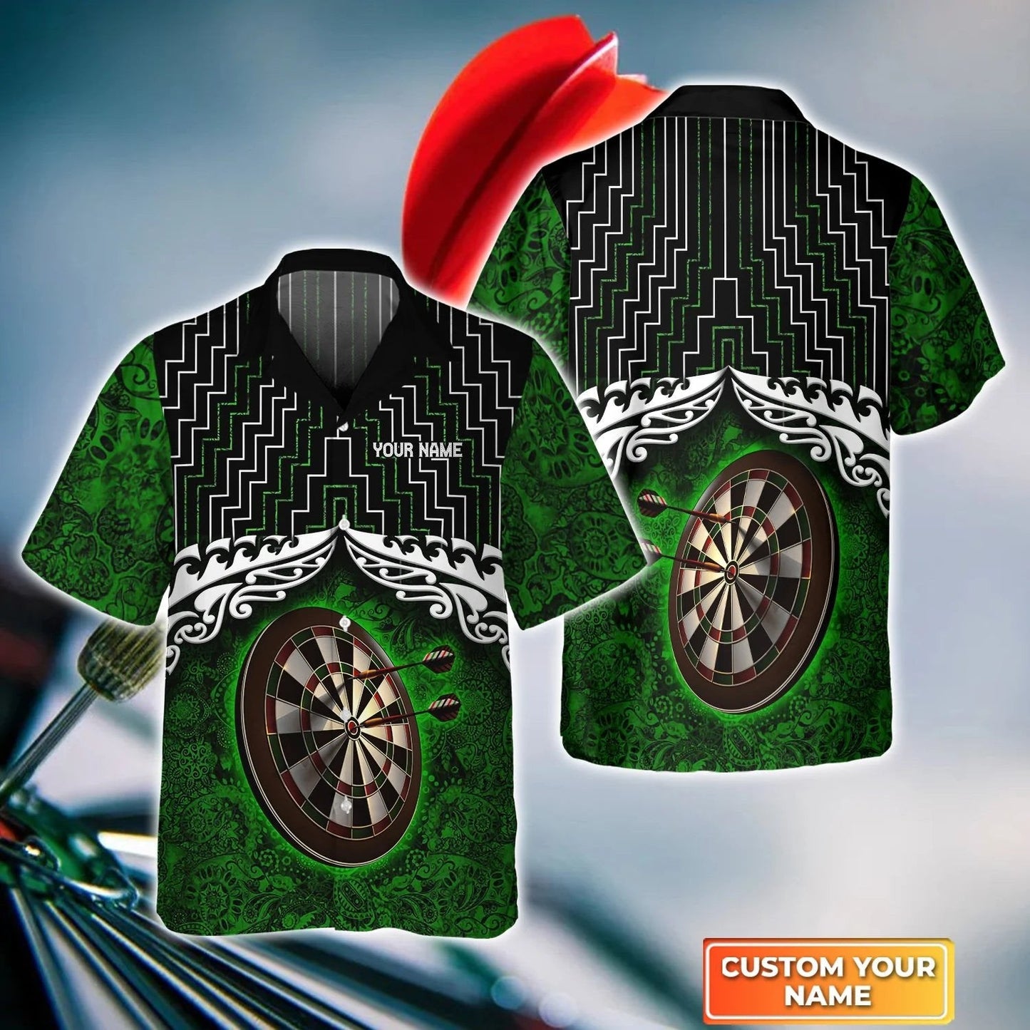 Brown Tattoo Darts Hawaiian Shirt, Darts Hawaiian shirt for men, gift For Dart Team Player HO0323