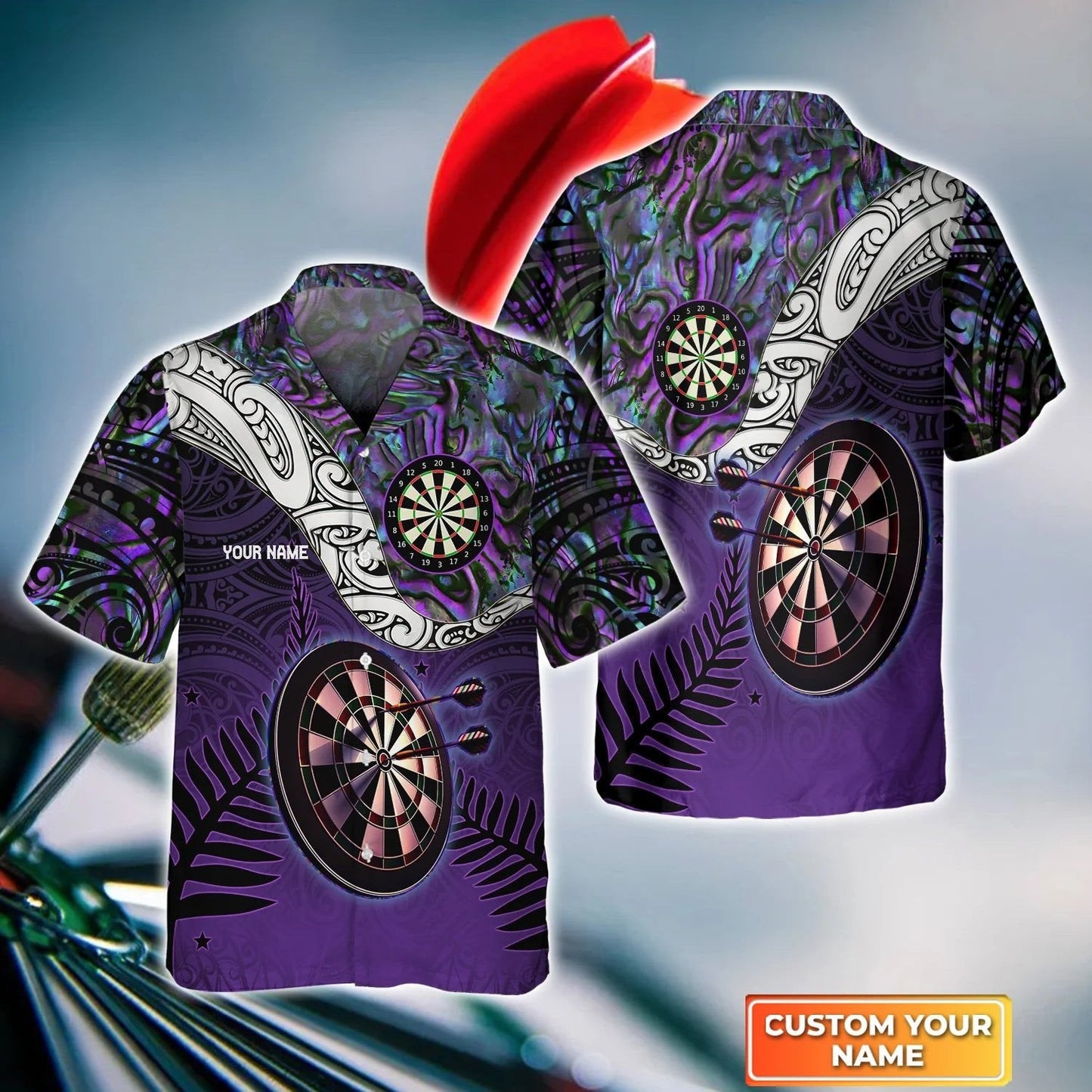 Brown Tattoo Darts Hawaiian Shirt, Darts Hawaiian shirt for men, gift For Dart Team Player HO0323