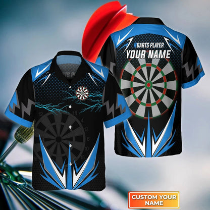 Darts Board In Flames Personalized Name 3D Hawaiian Shirt For Darts Team Player, Dart Gift, Dart Lover Gift HO4191