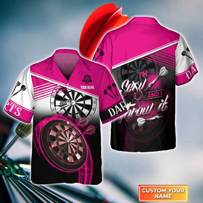 Throwing Bulleyes Dartboart Personalized Name 3D Hawaiian Shirt For Darts Team Player HO4188