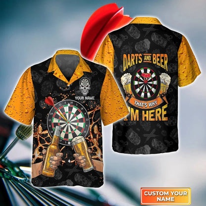 Personalized Name 3D Hawaiian Shirt For Darts Player, My Drinking Team Has A Darts Problem HO4195