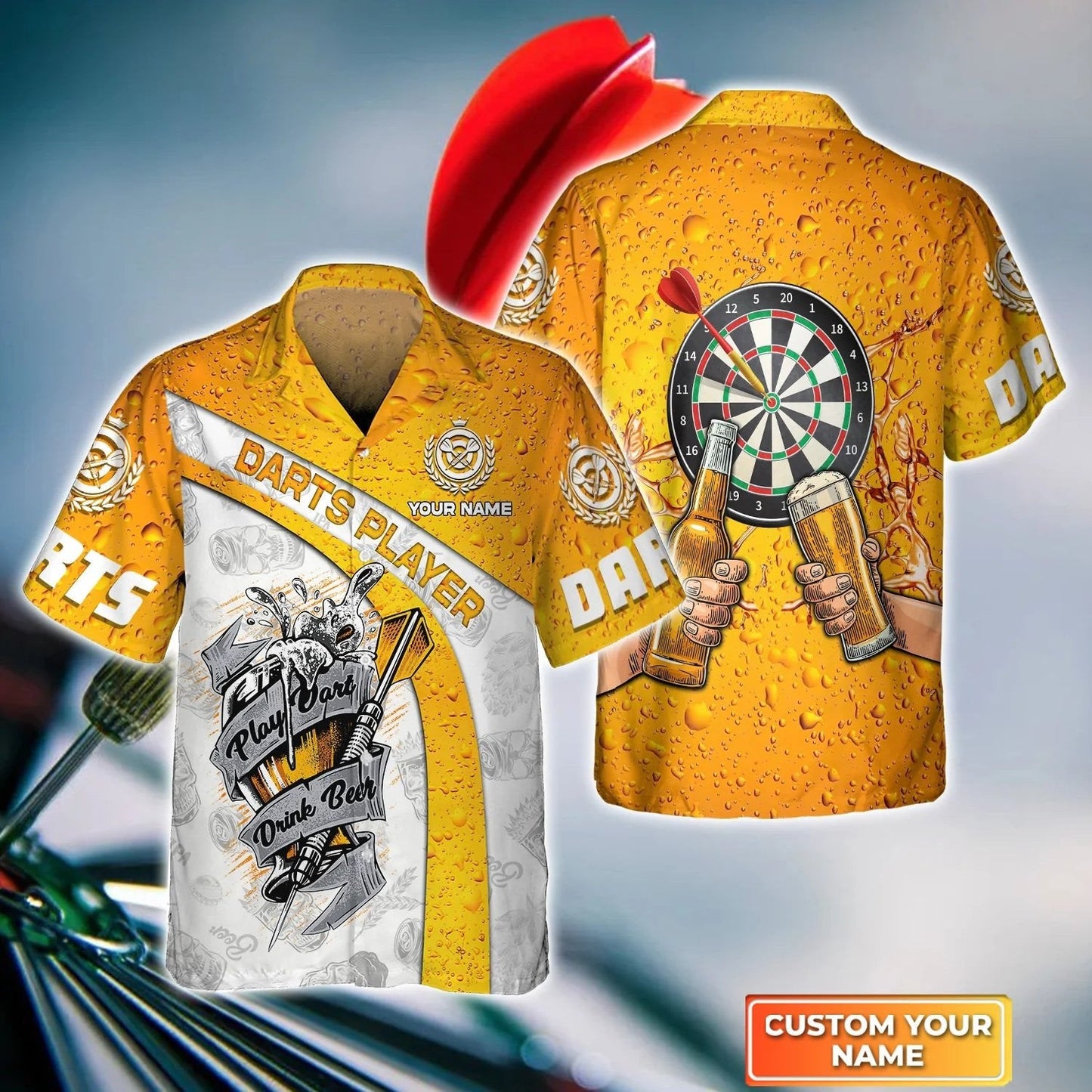 Personalized Name 3D Hawaiian Shirt For Darts Player, My Drinking Team Has A Darts Problem HO4195