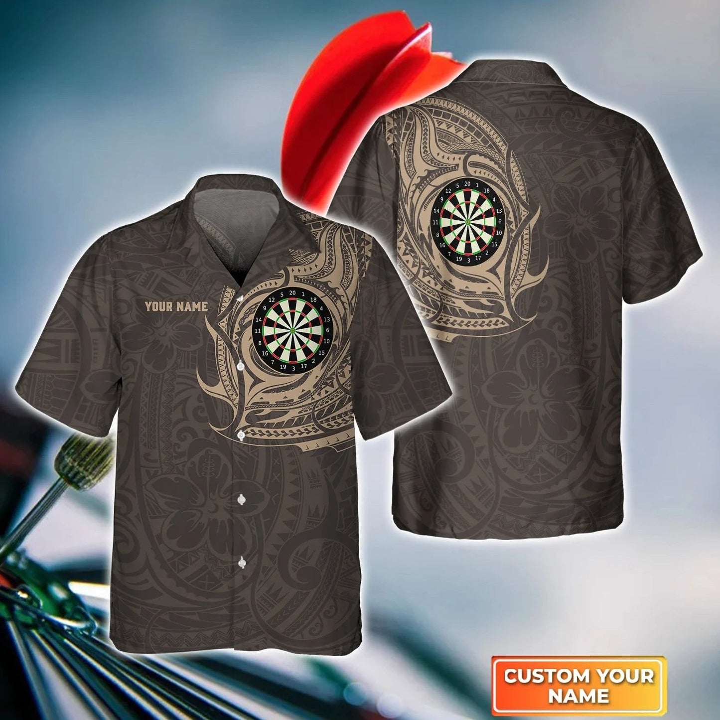 Throwing Bulleyes Dartboart Personalized Name 3D Hawaiian Shirt For Darts Team Player HO4188