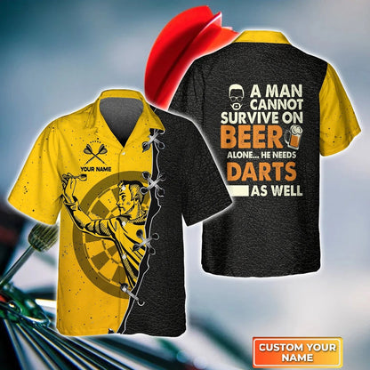 This Is My Dart Playing Trash Talking Beer Drinking Personalized Name 3D Hawaiian Shirt For Darts Player HO0019