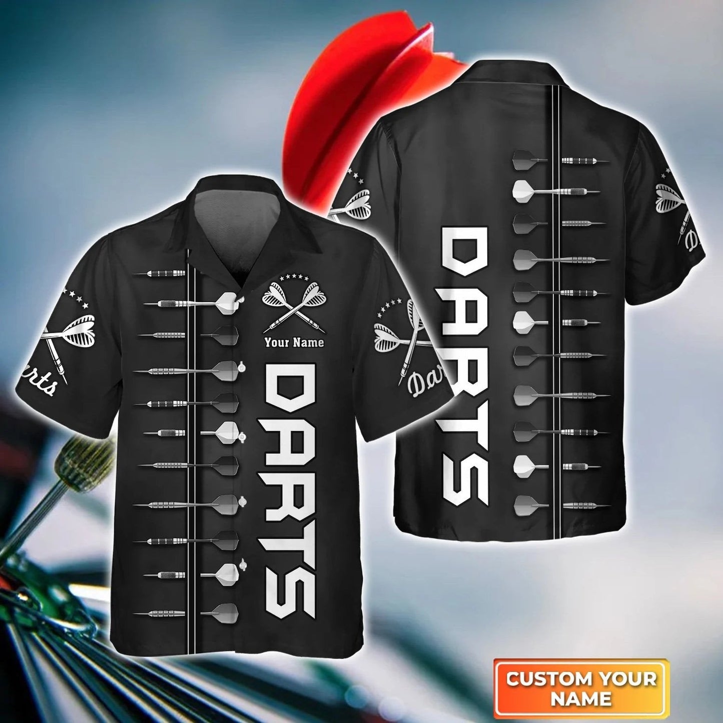 I Play Darts Personalized Name 3D Hawaiian Shirt For Darts Player, 3D All Over Print Dart Hawaiian Shirt HO4197