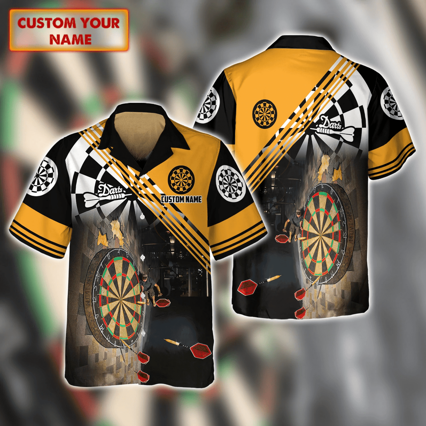 Personalized Name Dart 3D Hawaiian Shirt, Uniform Gift for Dart Player, Dart Hawaiian Shirt for Men HO4202