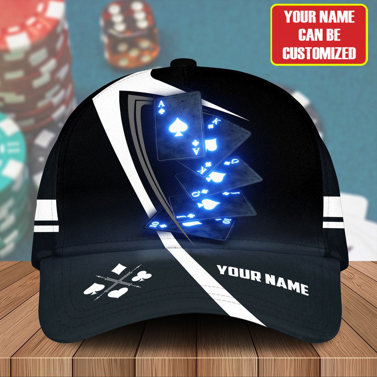 Pocker 3D All Over Printed Classic Cap, Personalized Name Poker Hat, Gift For Pocker CO0183