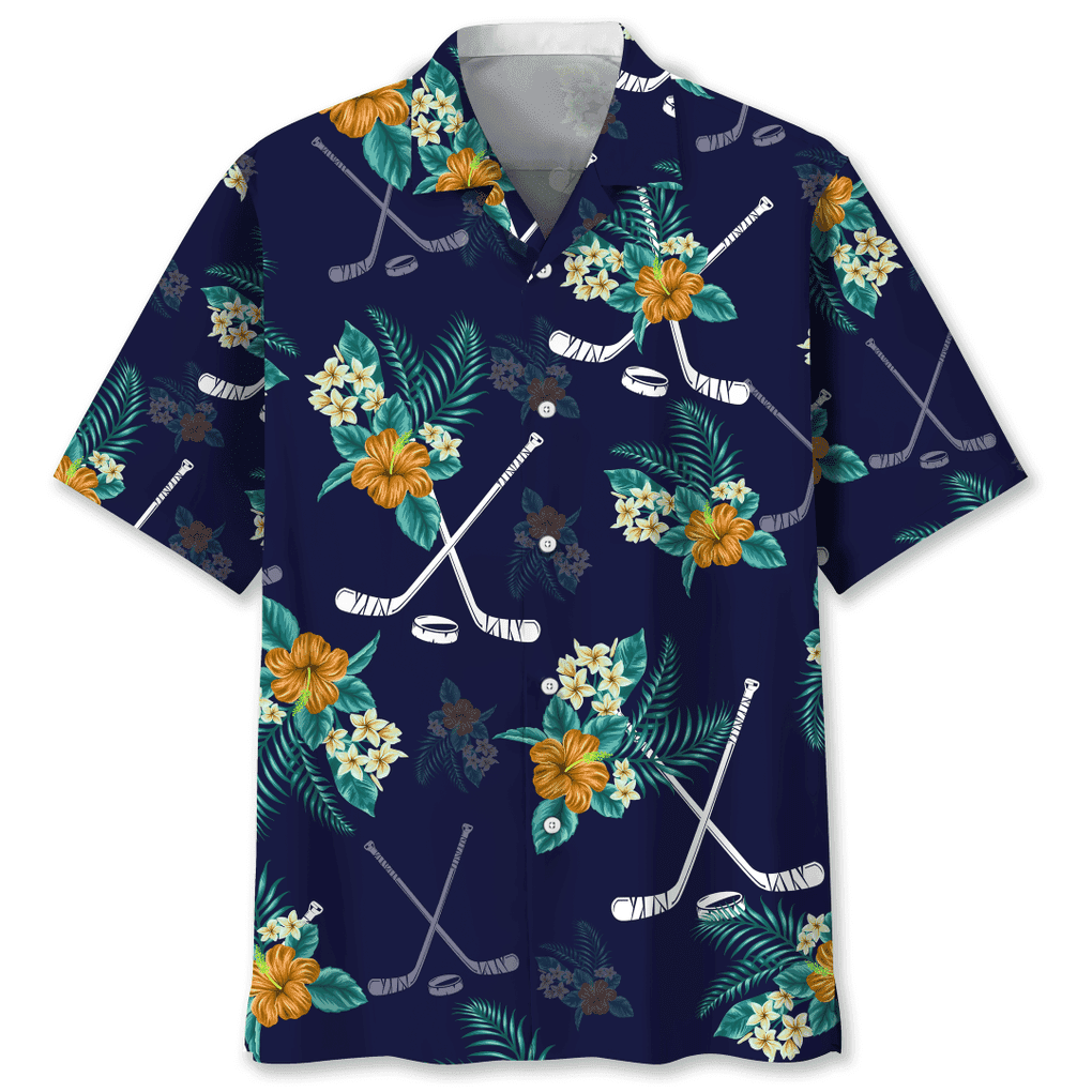 Hockey Hawaiian Tropical Hawaiian Shirt, Summer Gift For Hockey Lovers HO0050