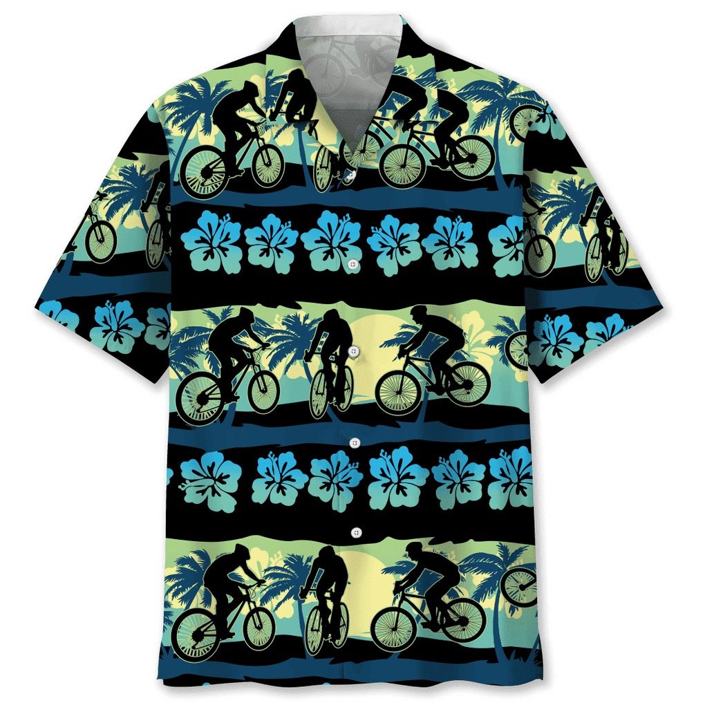 Cycling Flower Tropical Hawaiian Shirt, Best Shirt for Cycling Men Women HO3713