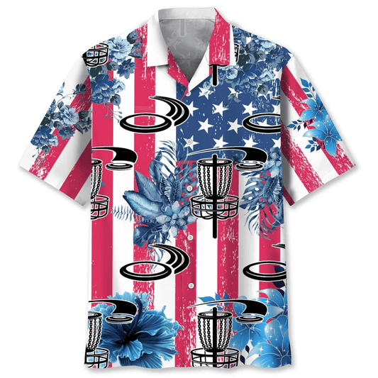 Disc Golf USA Nature Hawaiian Shirt, Flag Hawaiian Shirt HO3706