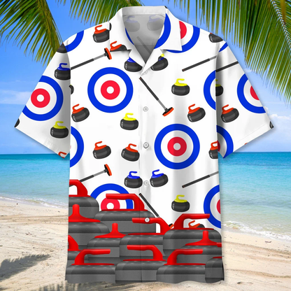 3D All Over Print Curling Pattern Hawaiian Shirt, Gift for Curling Lover HO3716