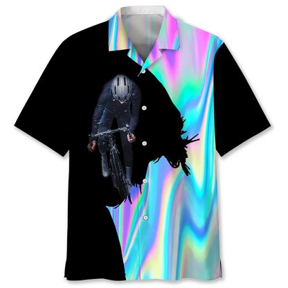 Cycling Liquid Hologram Metal Hawaiian Shirt HO3712