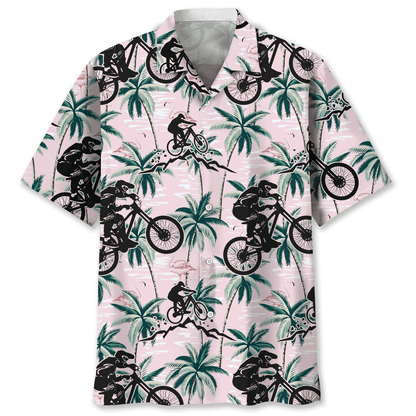 Mountain Bike Tropical Pink Hawaiian Shirt, Gift for Men Women Love Bike HO0502