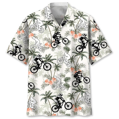 Mountain Bike Tropical Pink Hawaiian Shirt, Gift for Men Women Love Bike HO0502