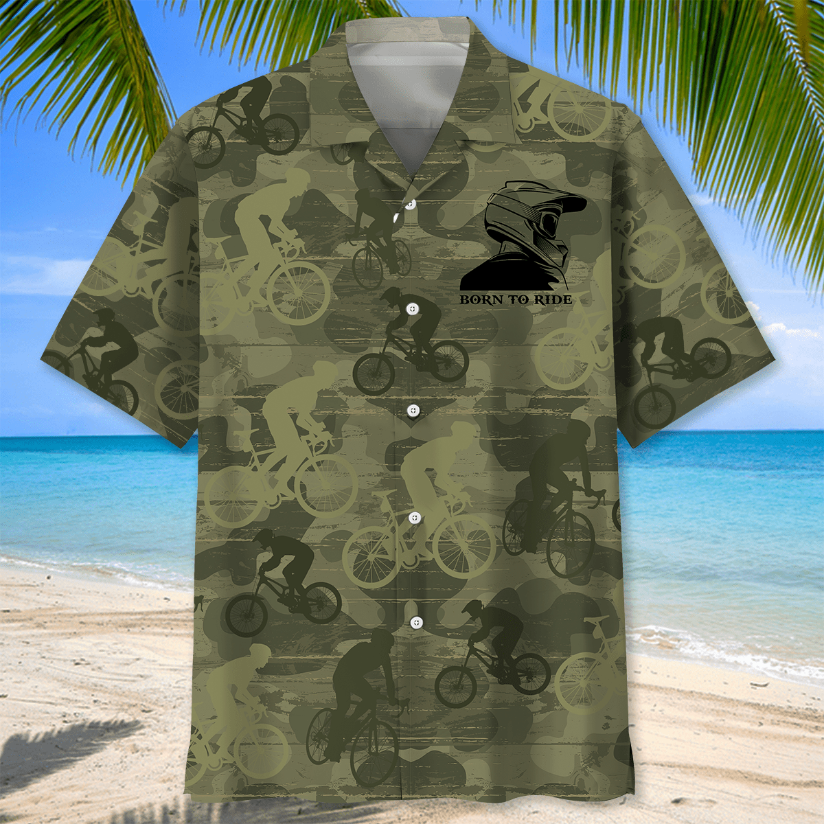 Mountain Bike Ride Hawaiian Shirt, Born to Ride Bike, Hawaii Beach Shirt for Summer HO0500