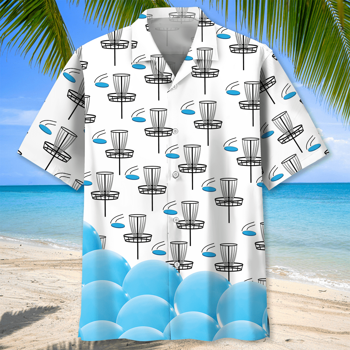 3D All Over Print Disc Golf White Hawaiian Shirt HO0291