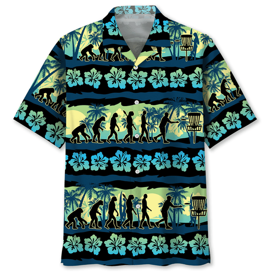 Disc Golf Evolution Hawaiian Shirt, Beach Aloha Hawaii Shirt for Disc Golf HO0292