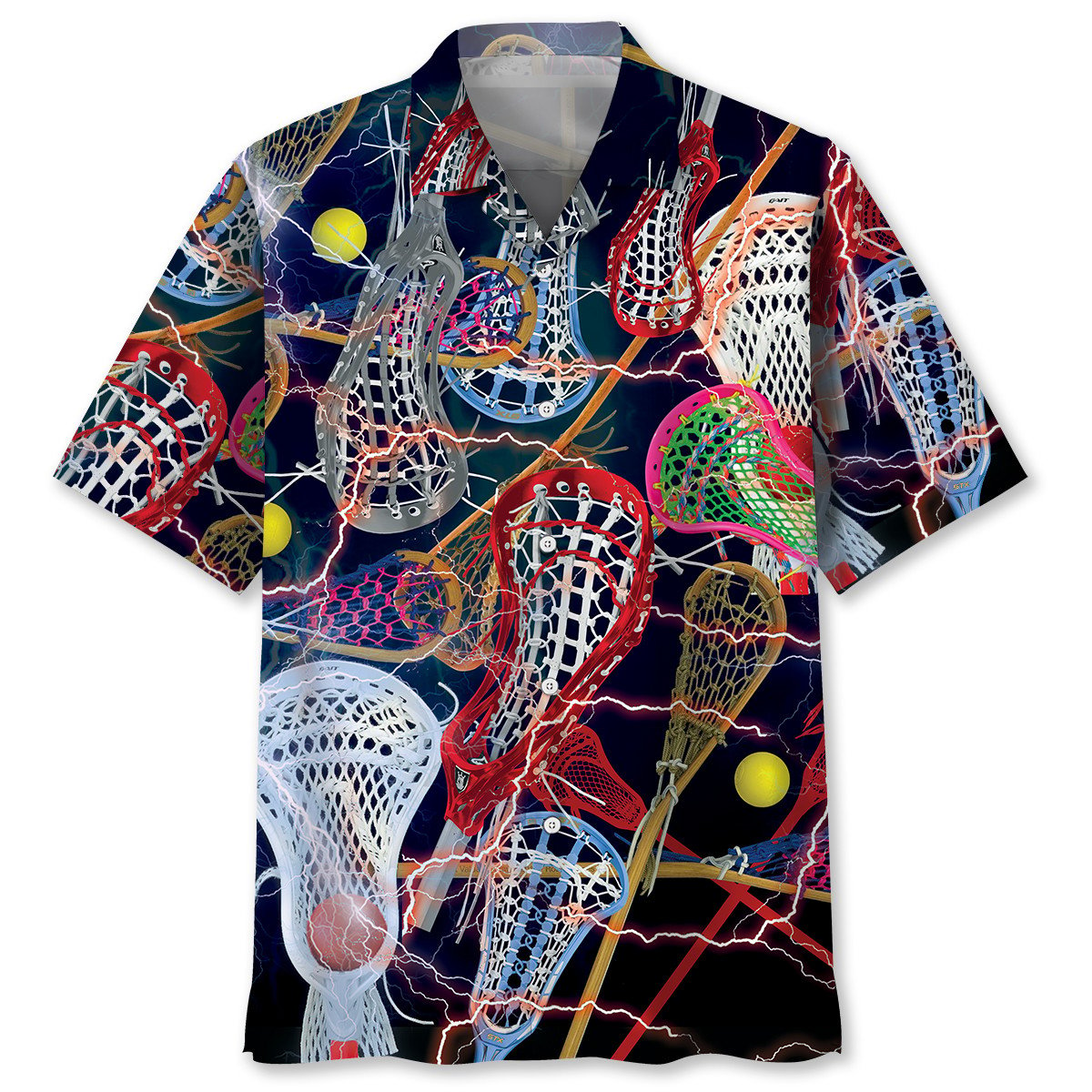 Lacrosse Sticks Hawaiian Shirt, Unisex Summer Beach Casual Short Sleeve Summer Vacation Beach Shirts HO1361