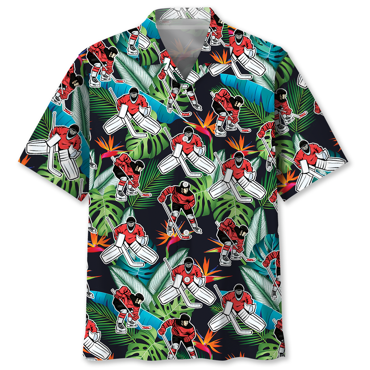 Hockey Hawaiian Tropical Hawaiian Shirt, Summer Gift For Hockey Lovers HO0050