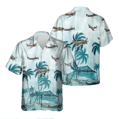 A-1 Skyraider Pocket Hawaiian Shirt, Hawaiian Shirt for Men Dad Veteran, Patriot Day HO0493