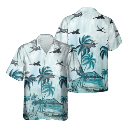 B-1 Lancer Pocket Hawaiian Shirt, Hawaiian Shirt for Men Dad Veteran, Patriot Day HO0466