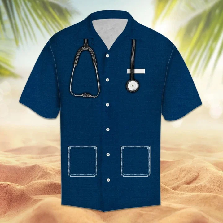 Amazing Nurse Suit All Navy Design Themed Hawaiian Shirt HO1801