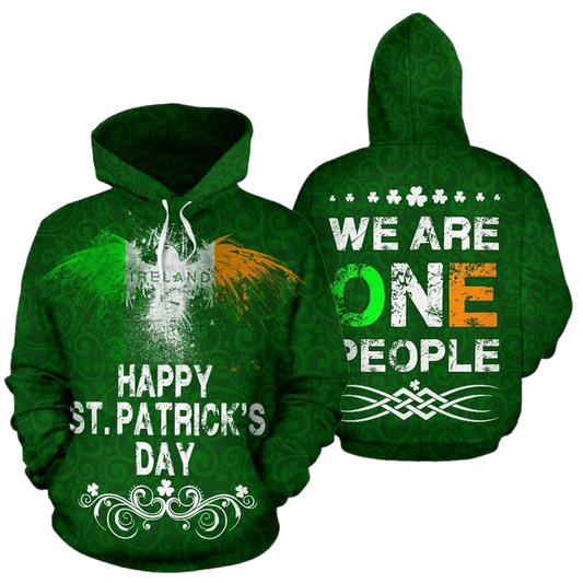 Irish We are One People Happy St. Patrick Day 3D All Over Print Hoodie PO0210